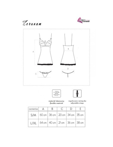 LIVCO CORSETTI FASHION - ZERUNAM SET BABYDOLL + BLACK THONG