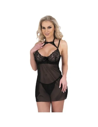 LIVCO CORSETTI FASHION - BINELLA SET BABYDOLL + THONG BLACK