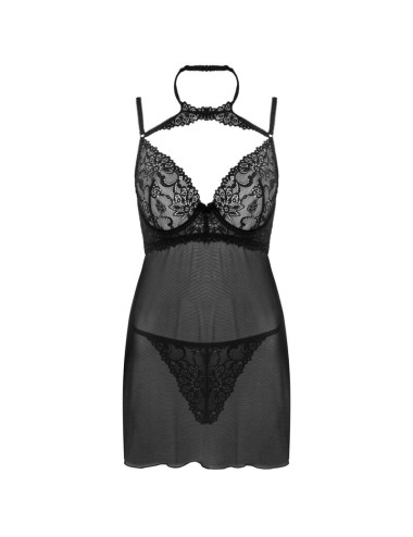 LIVCO CORSETTI FASHION - BINELLA SET BABYDOLL + THONG BLACK