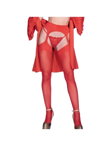 CHILIROSE - CR 4312 GARTER STOCKINGS RED S/M