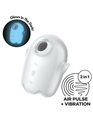 SATISFYER - GLOWING GHOST AIR PULSE & VIBRATOR WHITE
