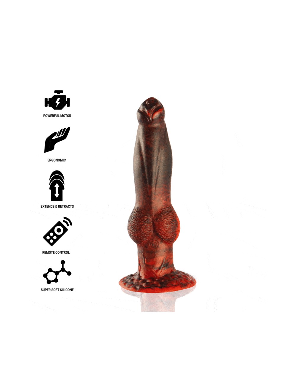 EPIC - PROMETHEUS DILDO TITAN IN FLAMES RECHARGEABLE REMOTE CONTROL