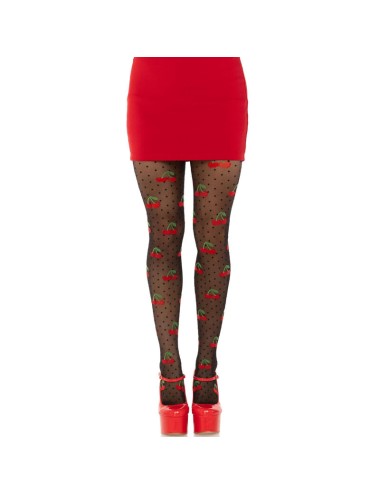 LEG AVENUE - BLACK CHERRY MOLES STOCKINGS