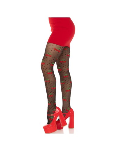 LEG AVENUE - BLACK CHERRY MOLES STOCKINGS