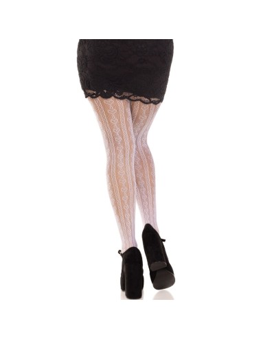 LEG AVENUE - STOCKINGS WITH OPENINGS HEART & BOWS WHITE