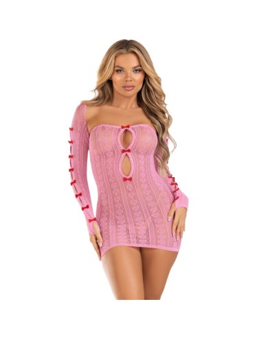 LEG AVENUE - DRESS HEART & BOWS PINK ONE SIZE