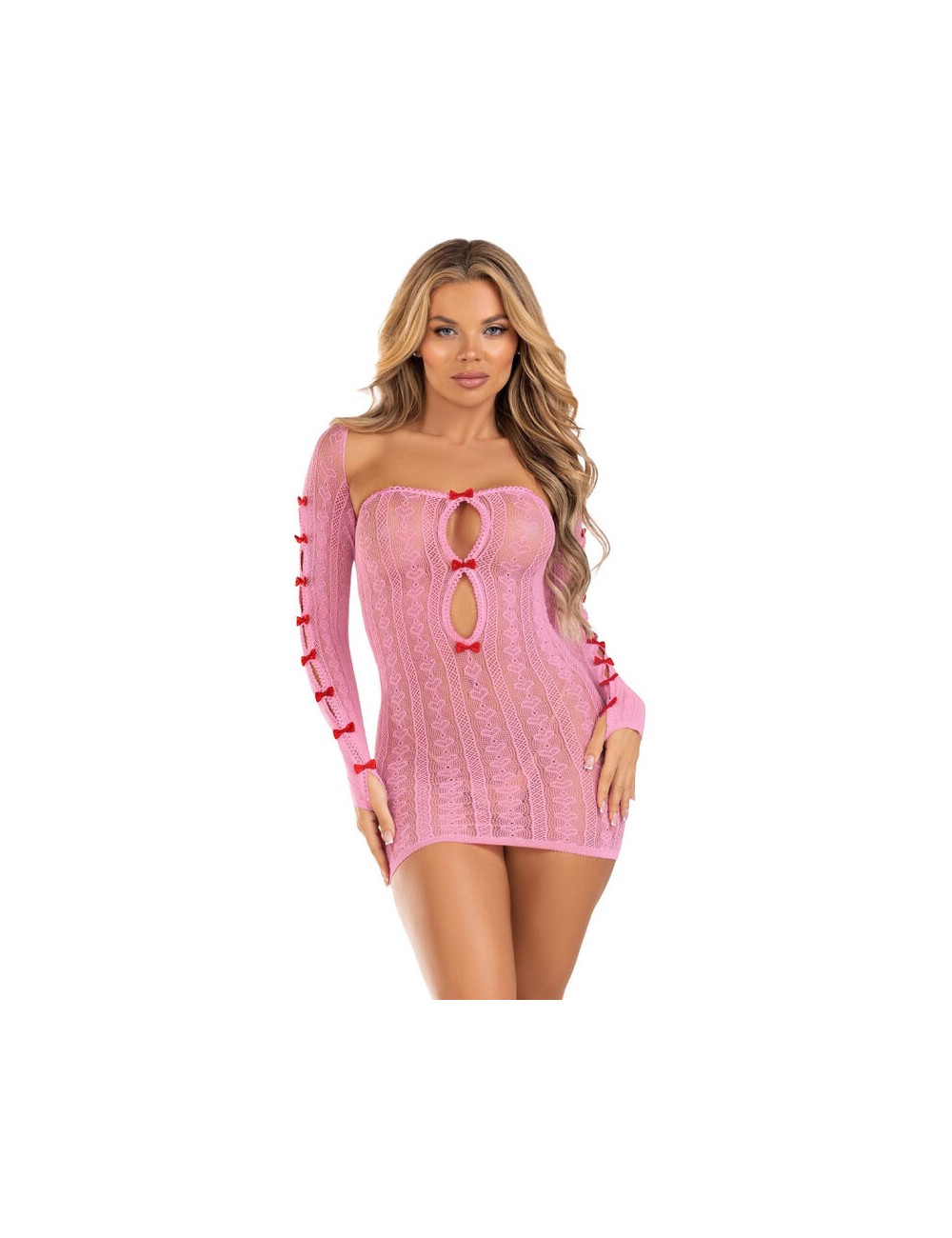 LEG AVENUE - DRESS HEART & BOWS PINK ONE SIZE LEG AVENUE - DRESS HEART & BOWS PINK ONE SIZE