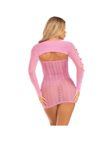 LEG AVENUE - DRESS HEART & BOWS PINK ONE SIZE