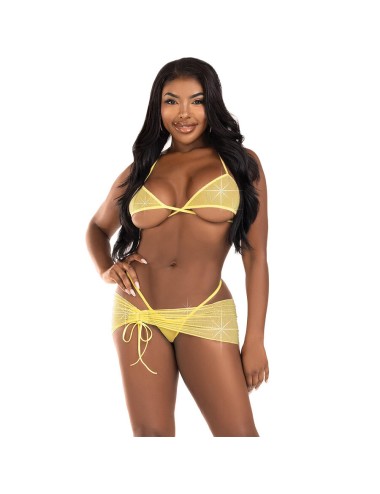 LEG AVENUE - THREE PIECES DIAMONDS SET YELLOW M/L