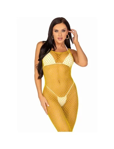 LEG AVENUE - LONG NET DRESS YELLOW ONE SIZE