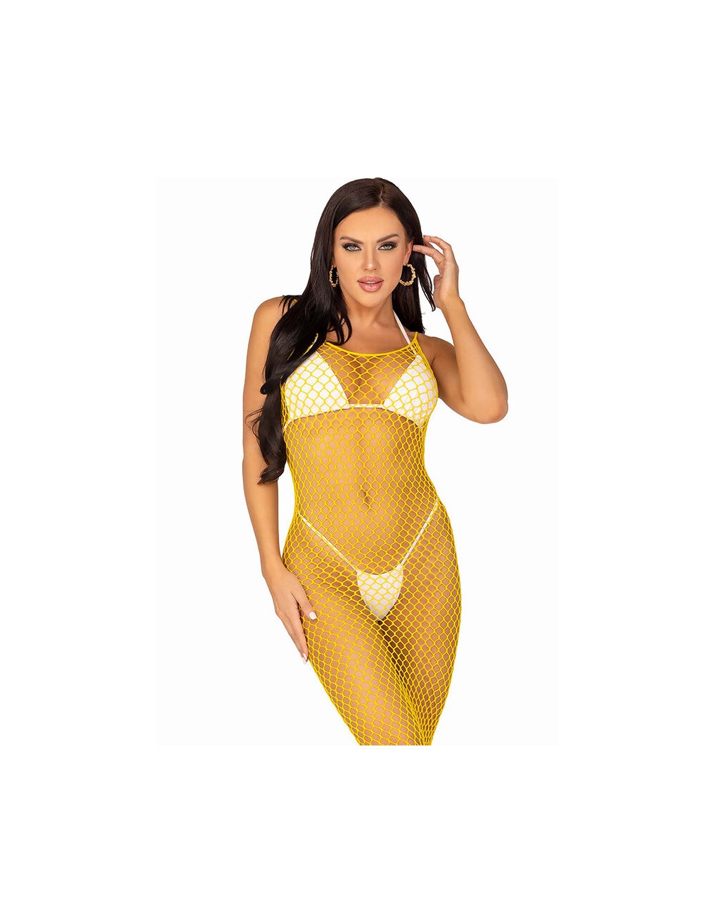 LEG AVENUE - LONG NET DRESS YELLOW ONE SIZE LEG AVENUE - LONG NET DRESS YELLOW ONE SIZE