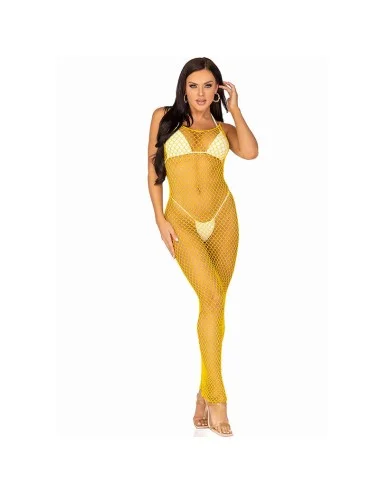 LEG AVENUE - LONG NET DRESS YELLOW ONE SIZE