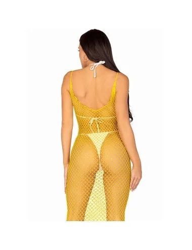 LEG AVENUE - LONG NET DRESS YELLOW ONE SIZE