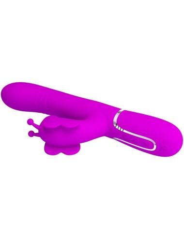 PRETTY LOVE - MULTIFUNCTION RABBIT VIBRATOR 4 IN 1 BUTTERFLY FUCHSIA
