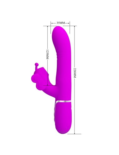 PRETTY LOVE - MULTIFUNCTION RABBIT VIBRATOR 4 IN 1 BUTTERFLY FUCHSIA