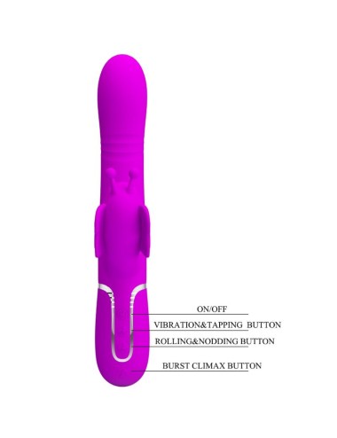 PRETTY LOVE - MULTIFUNCTION RABBIT VIBRATOR 4 IN 1 BUTTERFLY FUCHSIA