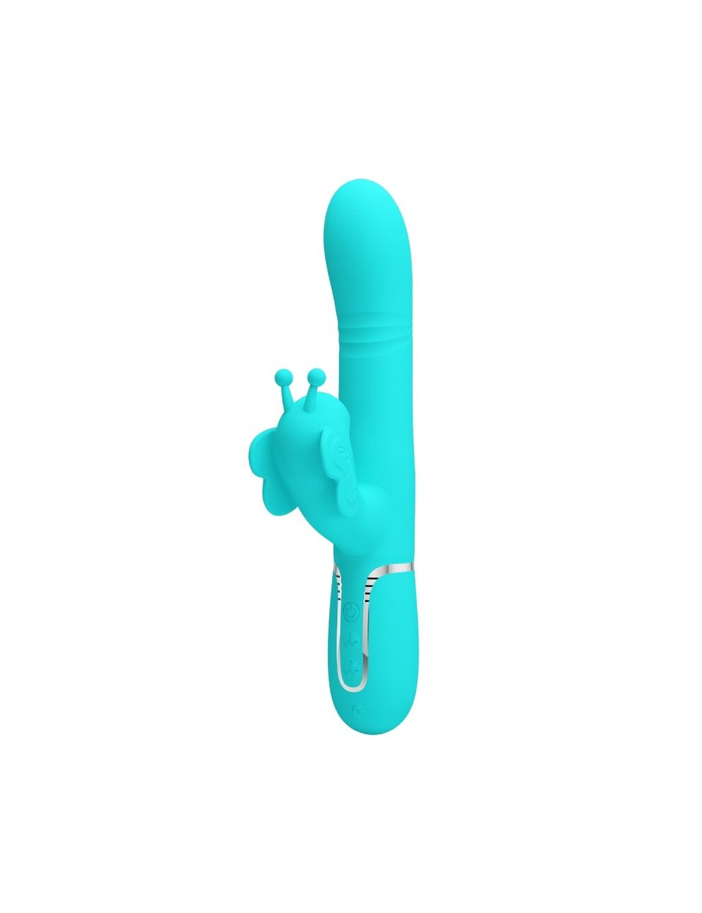 PRETTY LOVE - MULTIFUNCTION RABBIT VIBRATOR 4 IN 1 BUTTERFLY AQUA GREEN