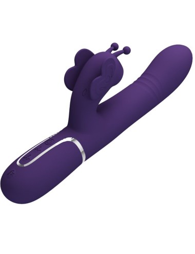 PRETTY LOVE - MULTIFUNCTION RABBIT VIBRATOR 4 IN 1 BUTTERFLY PURPLE