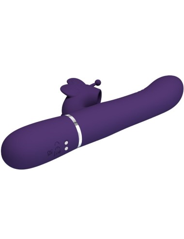 PRETTY LOVE - MULTIFUNCTION RABBIT VIBRATOR 4 IN 1 BUTTERFLY PURPLE