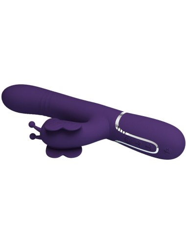 PRETTY LOVE - MULTIFUNCTION RABBIT VIBRATOR 4 IN 1 BUTTERFLY PURPLE