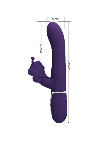 PRETTY LOVE - MULTIFUNCTION RABBIT VIBRATOR 4 IN 1 BUTTERFLY PURPLE