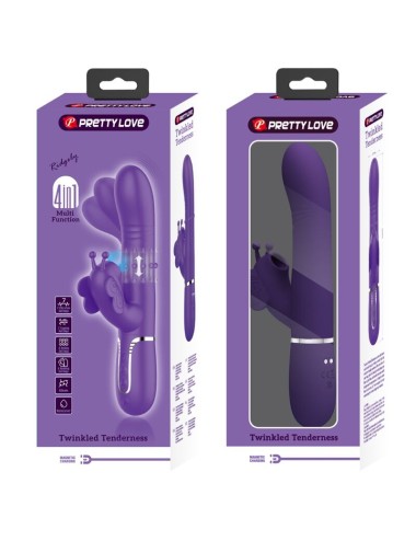 PRETTY LOVE - MULTIFUNCTION RABBIT VIBRATOR 4 IN 1 BUTTERFLY PURPLE
