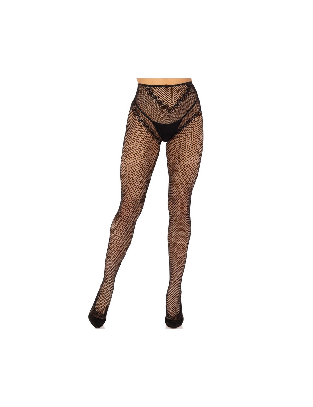 LEG AVENUE - CROTCHLESS FISHNET STOCKINGS BLACK LEG AVENUE - CROTCHLESS FISHNET STOCKINGS BLACK