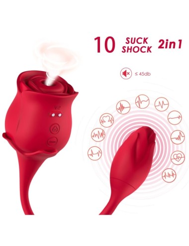 ARMONY - ROSE LICKING VIBRATING DE CLIT & VIBRATOR 10 MODES RED