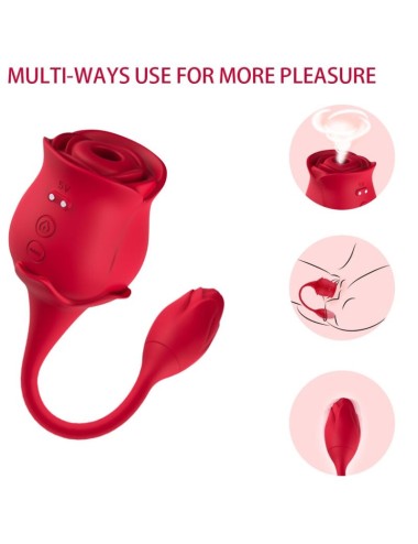 ARMONY - ROSE LICKING VIBRATING DE CLIT & VIBRATOR 10 MODES RED