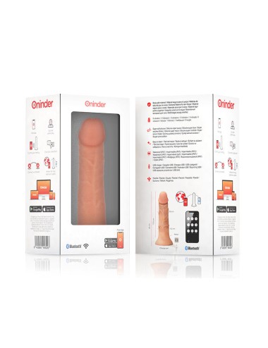 ONINDER - MEDIUM BOGOTÁ VIBRATOR DILDO 9 SPEEDS NATURAL 22 CM -O- 4.5 CM - FREE APP