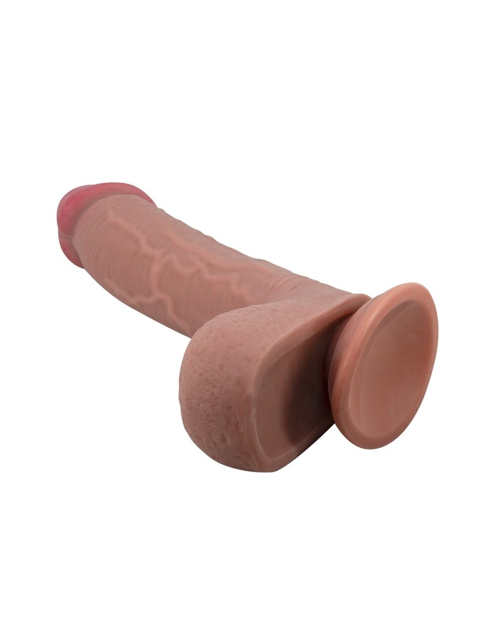 PRETTY LOVE - SLIDING SKIN SERIES REALISTIC DILDO WITH SLIDING SKIN SUCTION CUP BROWN 23.4 CM