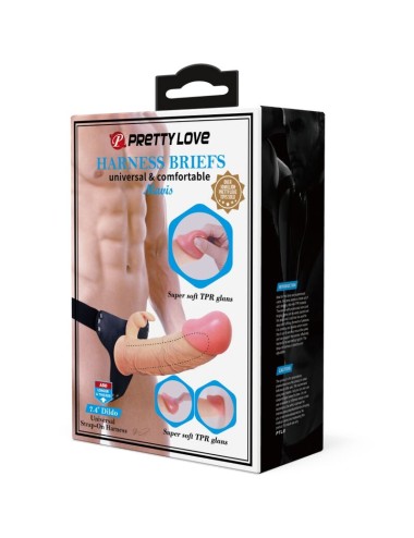 PRETTY LOVE - MAVIS HARNESS UNIVERSAL BRIEFS WITH DILDO 19 CM NATURAL