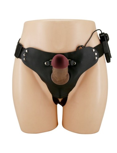 PRETTY LOVE - MARION HARNESS UNIVERSAL BRIEFS WITH VIBRATION DILDO 19 CM BROWN