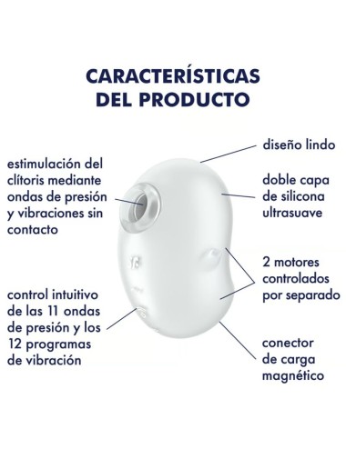 SATISFYER - CUTIE GHOST LAY-ON VIBRATOR WHITE
