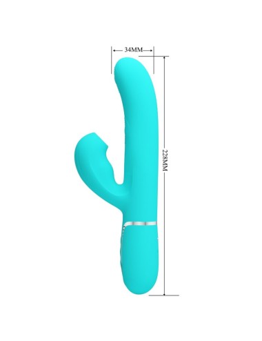 PRETTY LOVE - PERLITA MULTIFUNCTION 3 IN 1 G-SPOT VIBRATOR AQUA GREEN
