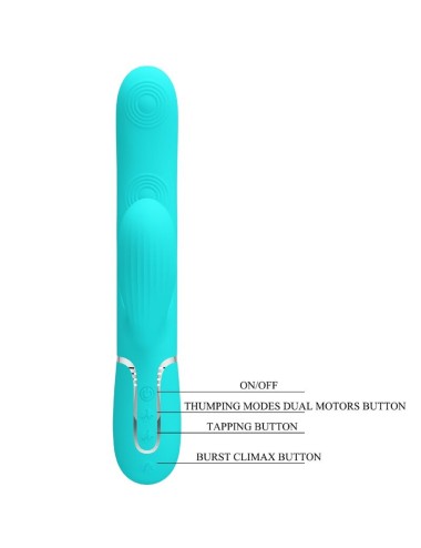 PRETTY LOVE - PERLITA MULTIFUNCTION 3 IN 1 G-SPOT VIBRATOR AQUA GREEN
