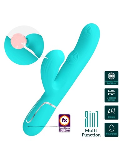 PRETTY LOVE - PERLITA MULTIFUNCTION 3 IN 1 G-SPOT VIBRATOR AQUA GREEN