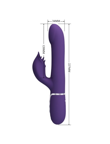 PRETTY LOVE - ZALIN RABBIT VIBRATOR PEARLS 4 IN 1 PURPLE