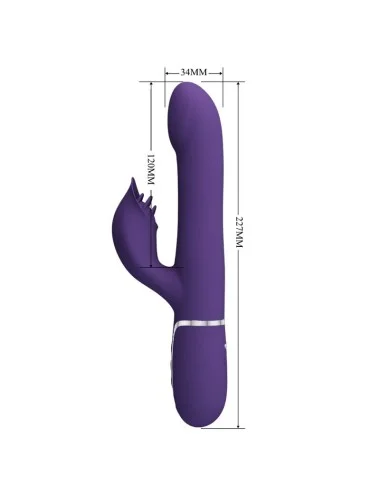 PRETTY LOVE - ZALIN RABBIT VIBRATOR PEARLS 4 IN 1 PURPLE