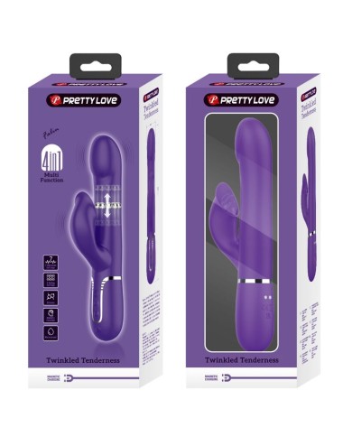 PRETTY LOVE - ZALIN RABBIT VIBRATOR PEARLS 4 IN 1 PURPLE