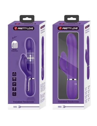 PRETTY LOVE - ZALIN RABBIT VIBRATOR PEARLS 4 IN 1 PURPLE