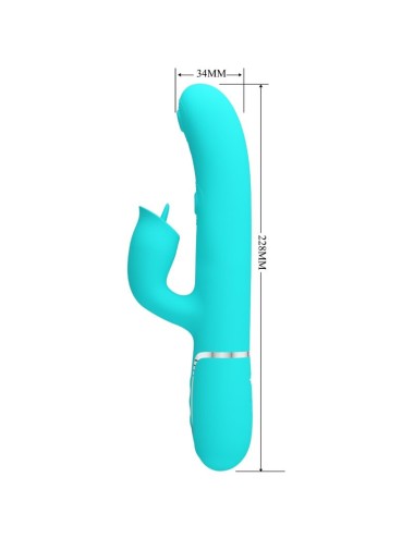 PRETTY LOVE - RABBIT VIBRATOR WITH LICKING AQUA GREEN
