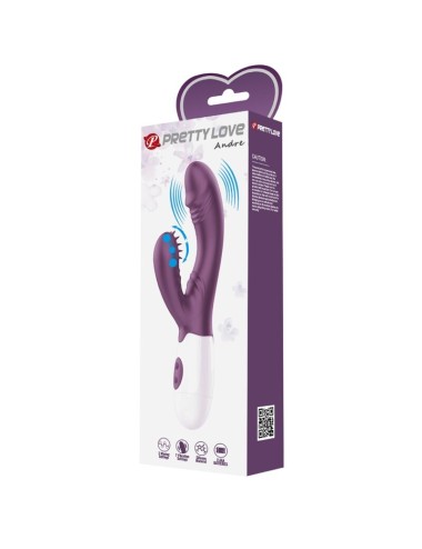 PRETTY LOVE - ANDRE RABBIT VIBRATOR & G-POINT STIMULATOR PURPLE