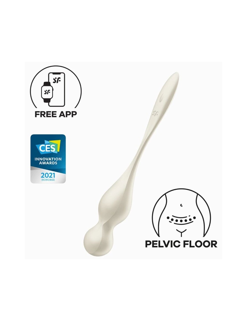 SATISFYER - LOVE BIRDS VIBRATING KEGEL BALLS WHITE SATISFYER - LOVE BIRDS VIBRATING KEGEL BALLS WHITE