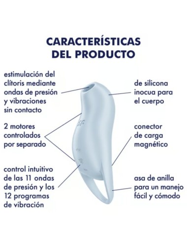 SATISFYER - POCKET PRO 1 CLITORIS STIMULATOR LIGHT BLUE