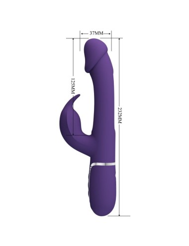 PRETTY LOVE - KAMPAS RABBIT 3 IN 1 MULTIFUNCTION VIBRATOR WITH TONGUE VIOLET