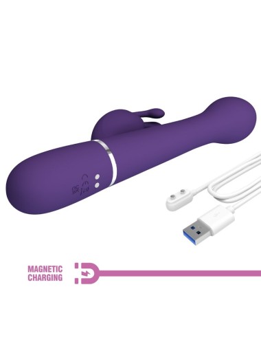 PRETTY LOVE - DEJON RABBIT VIBRATOR 3 IN 1 MULTIFUNCTION PURPLE