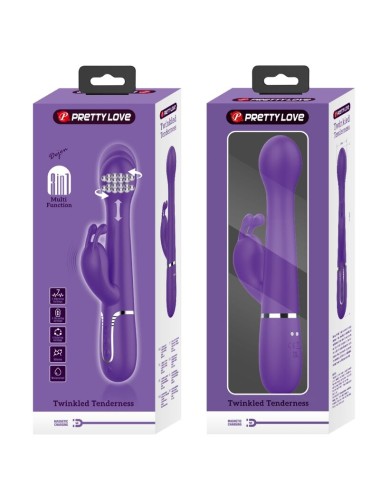 PRETTY LOVE - DEJON RABBIT VIBRATOR 3 IN 1 MULTIFUNCTION PURPLE