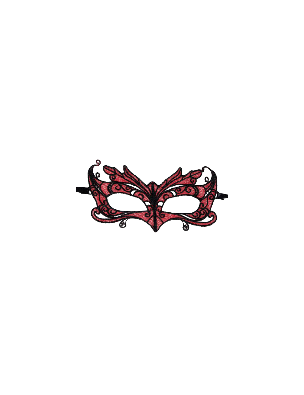 QUEEN LINGERIE - LACE MASK WITH RED DETAILS QUEEN LINGERIE - LACE MASK WITH RED DETAILS