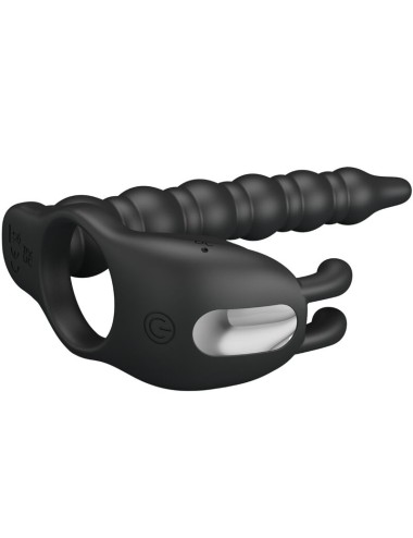 PRETTY LOVE - BLACKNEY PENIS RING WITH BLACK VIBRATOR PLUG
